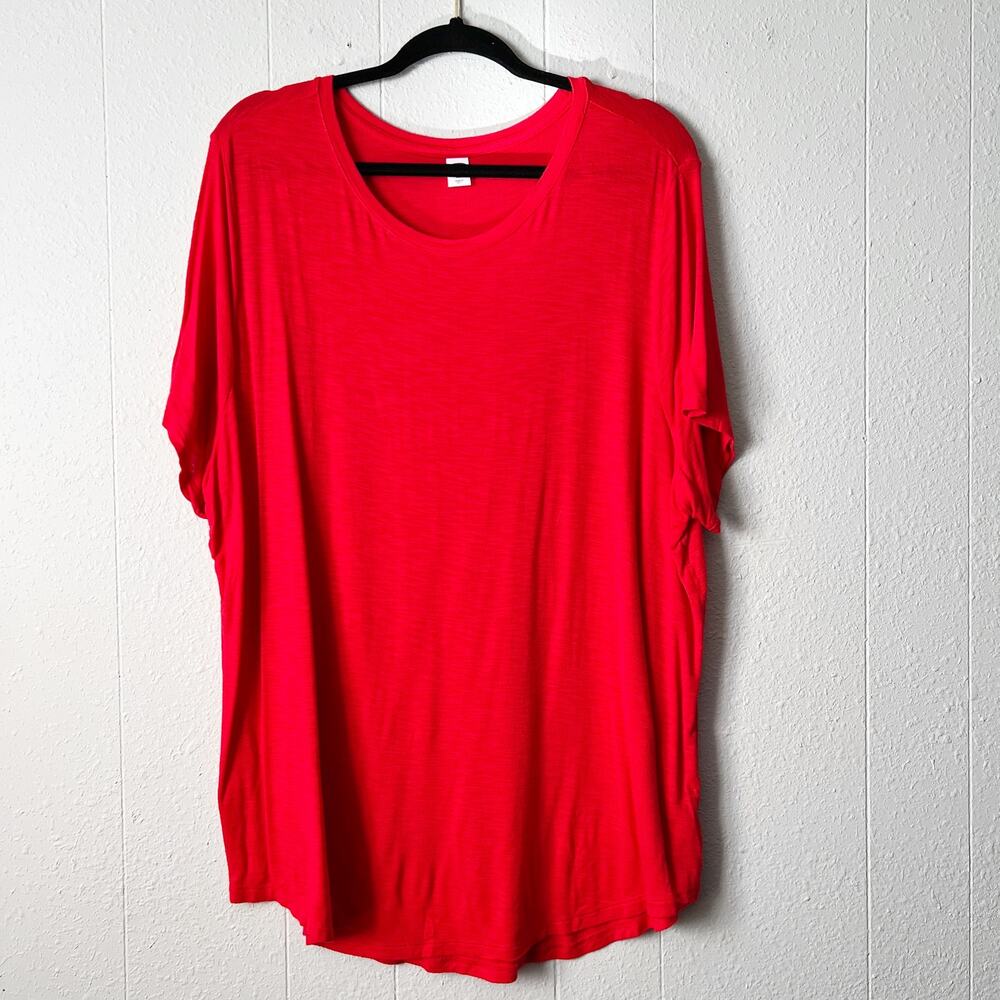 Old Navy Luxe Red T-Shirt Womens XXL Relaxed Stretch Casual Holiday Christmas